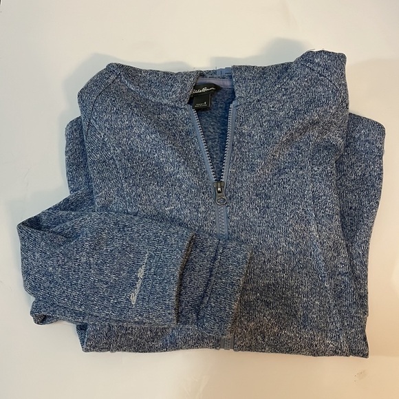 Eddie Bauer Blue Radiator Fleece Long Full Zip Jacket with Hood women’s S - Picture 10 of 10